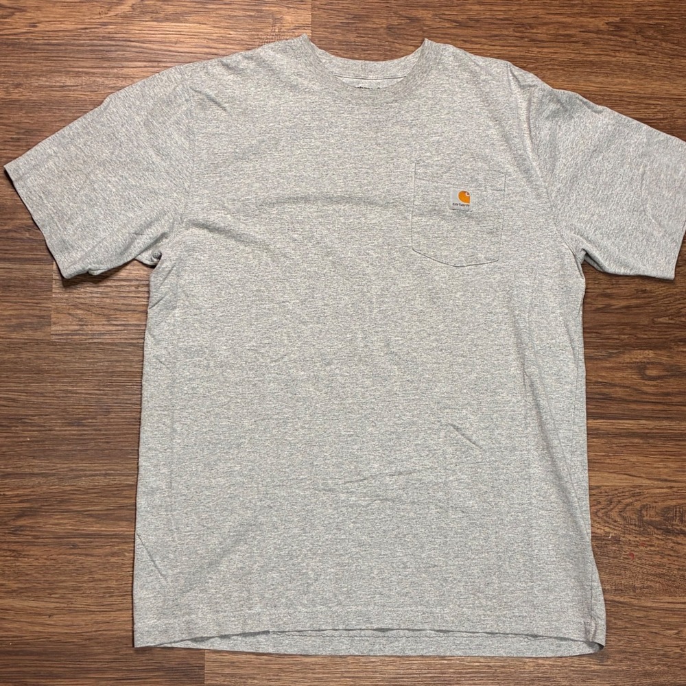 Carhartt Pocket T-Shirt Mens L Tall Gray Loose Fit Short Sleeve Tee